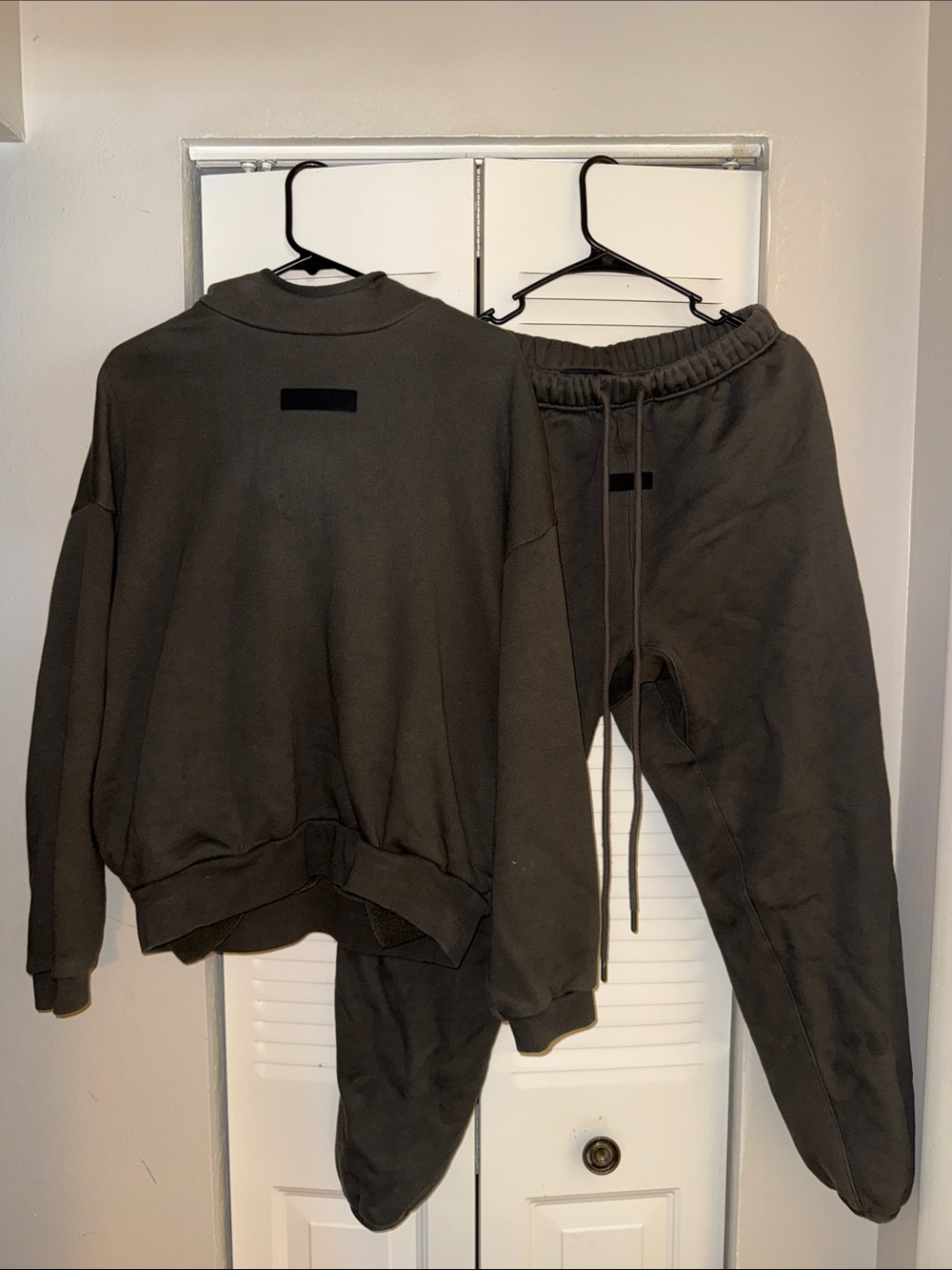 Fear of God Essentials Hoodie & Sweatpants Set Taupe Size Small